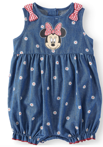 denim baby girl romper