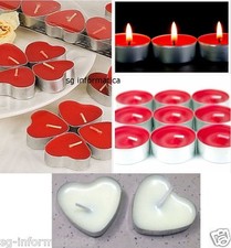 CANDELINE TEALIGHT CANDELE 50 PZ ROSSO CUORE CANDELA TEA LIGHTS BRUCIA ESSENZA 
