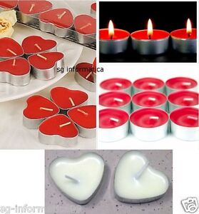 Candeline Tealight Candele 50 Pz Rosso Cuore Candela Tea Lights Brucia Essenza Ebay