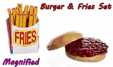 DOLLHOUSE MINIATURE HAMBURGER & FRENCH FRIES  by FARROW INDUSTRY REALISTIC FOOD