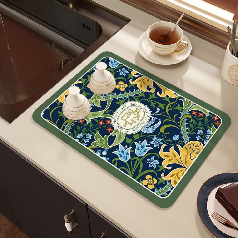 Fantasy Style Draining Mat Foldable Tableware Mat Bathroom Countertop ...