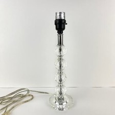 Accent Table Lamp Crystal Faceted Balls and Chrome Hollywood Glam