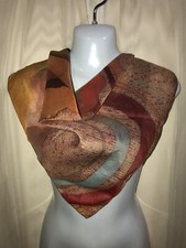 Vtg. Chiffon ABSTRACT SCARF Women's 21.5" X 21.5"