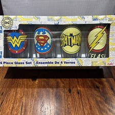 DC Comics Super Heroes Glass Drinkware Set. W...