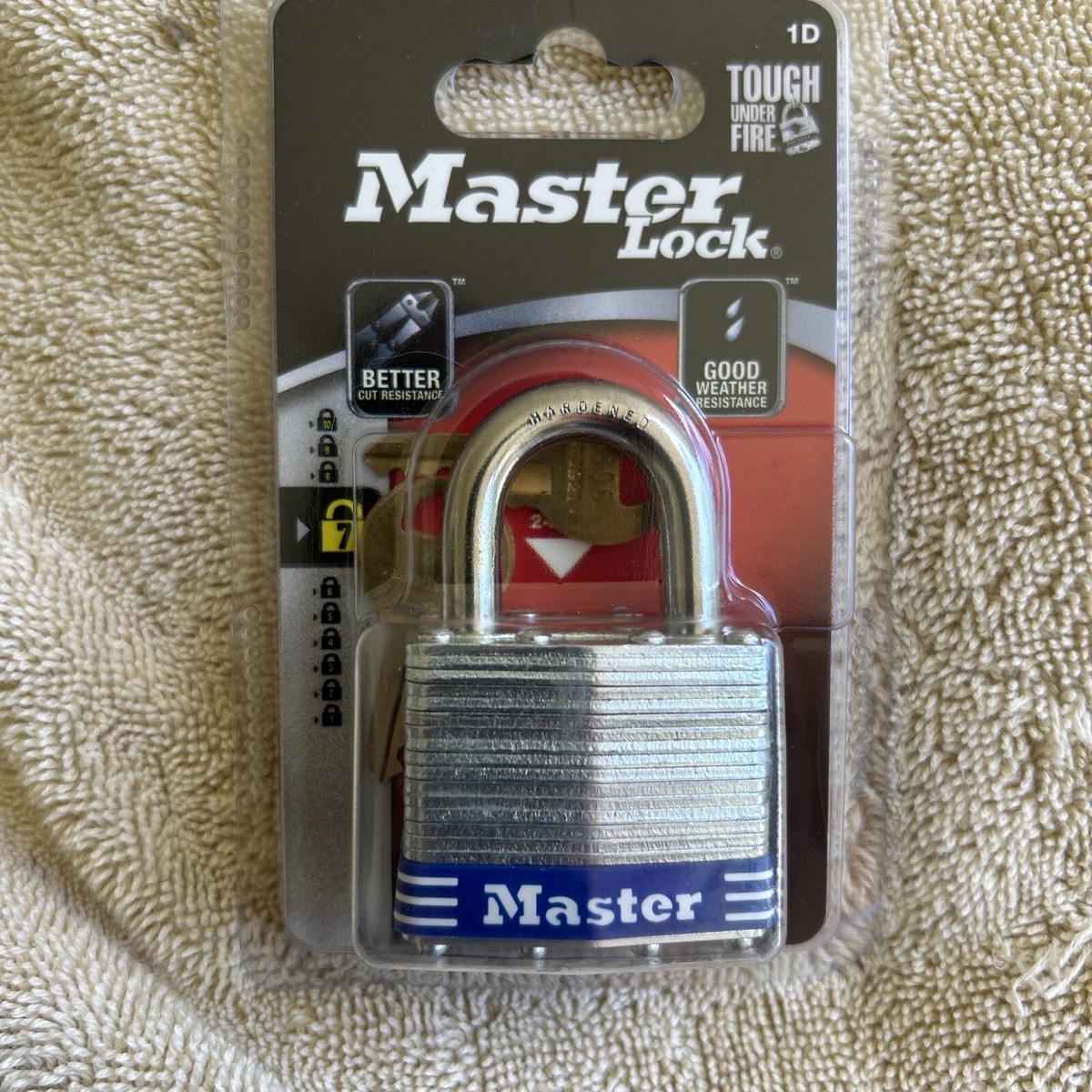 Master Lock 1D Better Cut Resistance Level 7 Padlock. 2 Keys. New