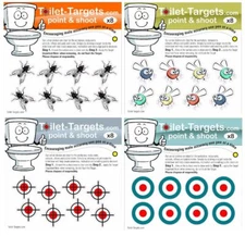 Toilet Target Vinyl Stickers urinal bathroom pub bar training cleaning kids fun