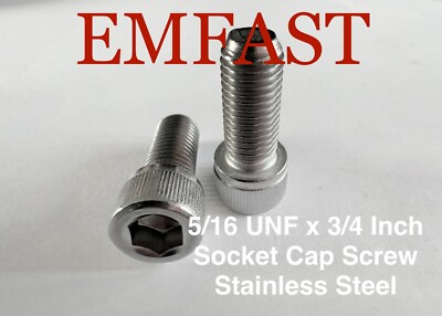 5/16 UNF x 3/4 Zylinderschraube mit Innensechskant Edelstahl Innensechskantschrauben