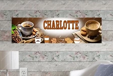 Coffee - Personalized Name Poster Customized Birthday Party Banner Wall Decor