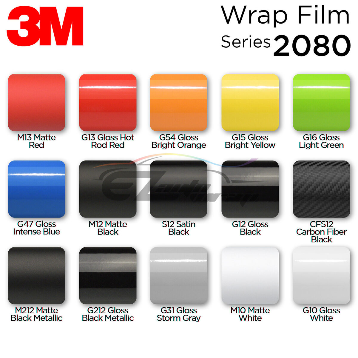 3M 1080 Gloss Hot Rod Red Air-Release Vinyl Wrap Roll (1/2ft x 5ft)