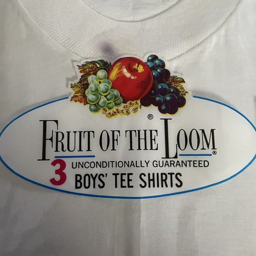Vintage 1960s Fruit of the Loom Tee Shirts Size 8 Boys White 3 Pack - Picture 2 of 9