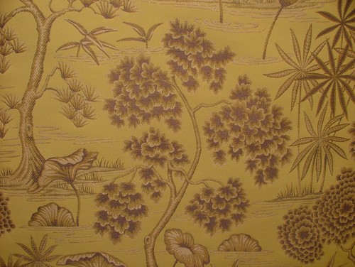 Japanese Oriental Tree Mimosa Jacquard Fabric Curtain Upholstery Cushion Blind - Picture 1 of 21