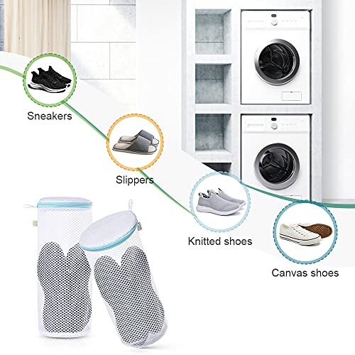 OTraki Shoe Washing Bag 7 x 15 inch 2 Pack Durable Sneaker Mesh Laundry