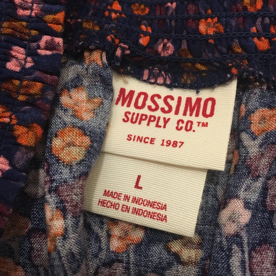 Falda suave para mujer Challis azul marino estampado floral L- Mossimo Supply Co. Talla grande Foto 3 de 3