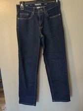 Sonoma Boys Size 14R Straight Leg Blue Denim Jeans,Dark Blue Pull Tab Wasteband