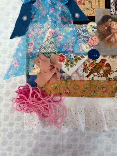 Valentine Lot Of Scraps Lace Ribbon Fabric Floral Journals Slow Stitch Craft - Picture 4 of 22