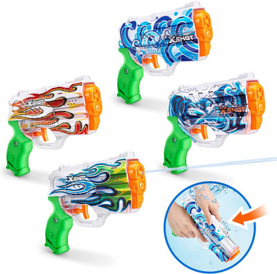 X-Shot Water Fast-Fill Skins Nano (4 Pack) by  Refresh Watergun,  Water Toys, 4 