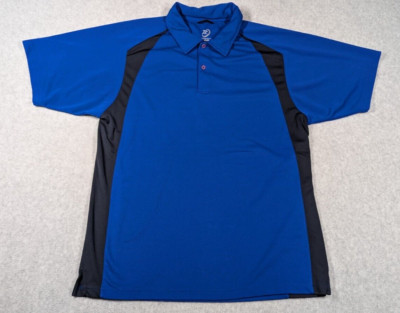 Zero Restriction Men Shirt Large Polo Colorblock Performance Golf Blue Black