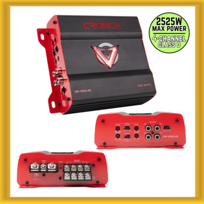 Crunch DR-2525.4D V-Drive 2525W Max Power 4 Channel Car Amplifier Class D New