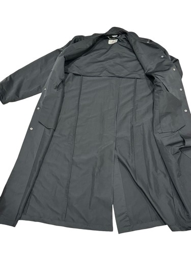 Marina Rinaldi Black Trench Coat Long Sz 16 Soprabito Italy Acetate Rayon Voyage - Picture 6 of 15