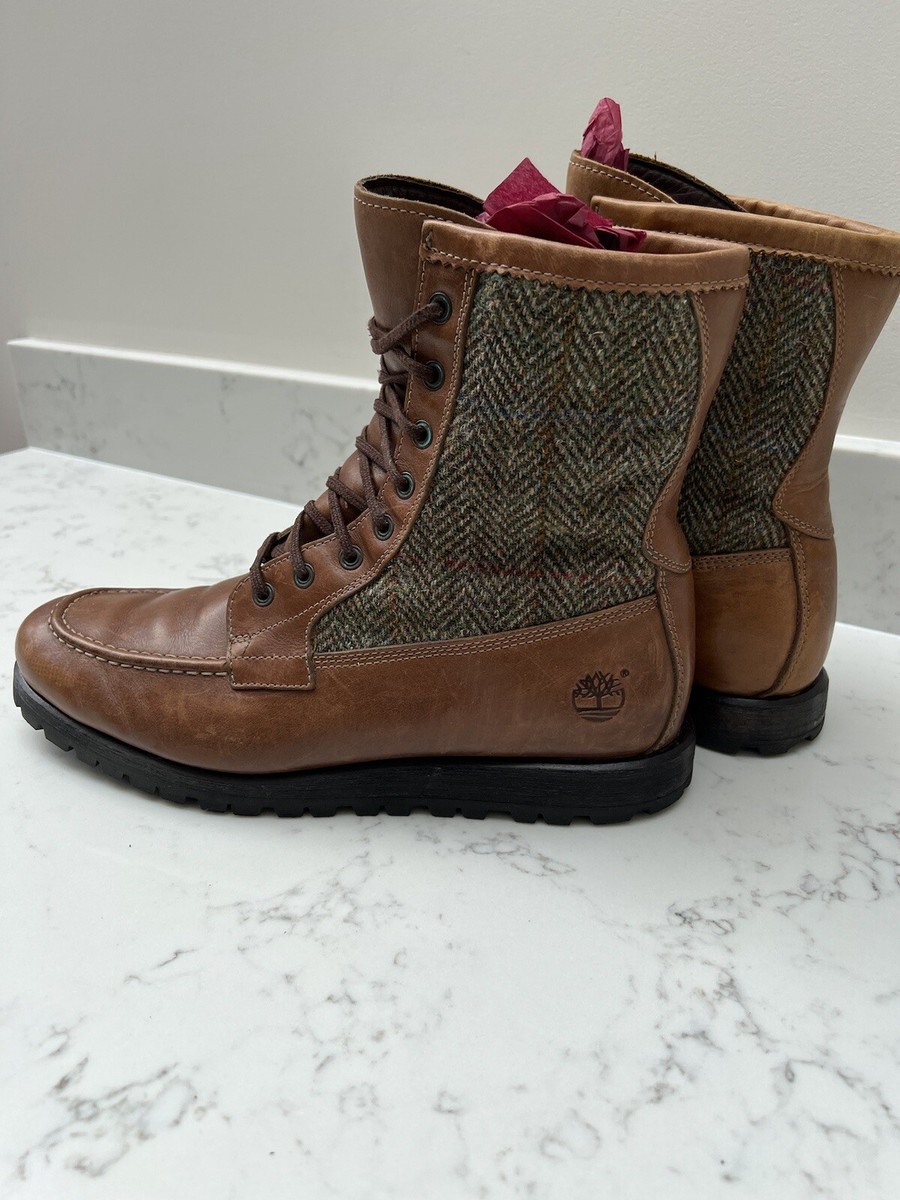 Timberland Harris Tweed Brown Leather Walking Shoes Boots Men's UK US