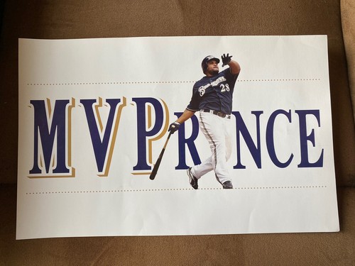 Rare affiche 2009 Milwaukee Brewers MLB Prince Fielder MVP Casey McGhee Rookie