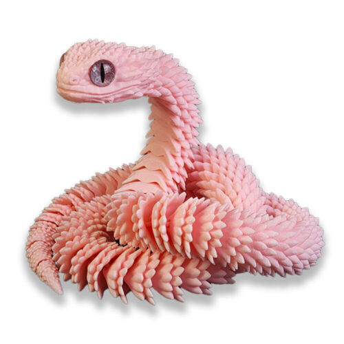 3D-gedruckte Tiere Schlange 24 Zoll Viper Schlange flexibel Schlange zappeln Spielzeug Schreibtisch Deko - Bild 21 von 28