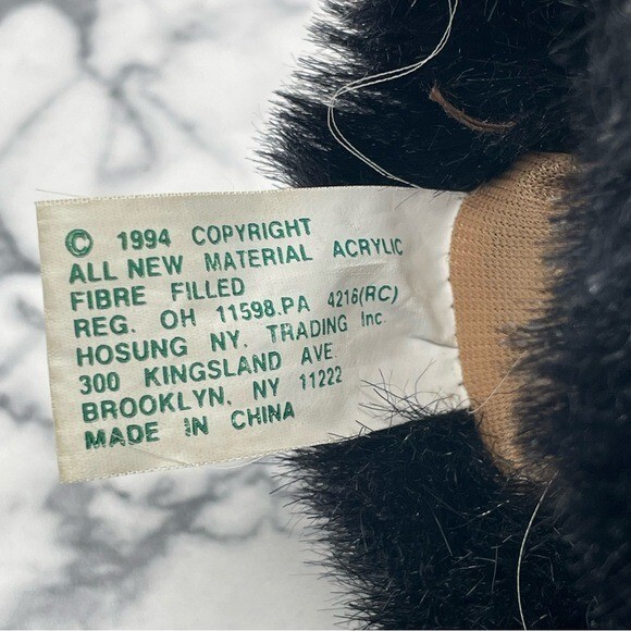 Vintage Hosung Chimpanzee Monkey Plush Hand Puppet Flocked Face Squeaker 1994