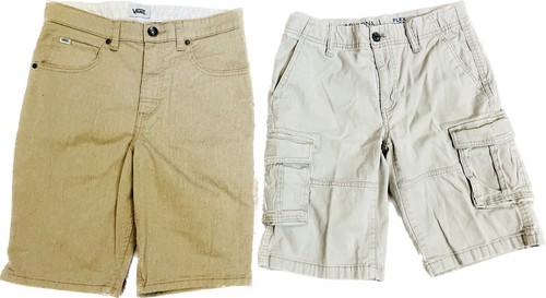 Lot Of 2 (Two) Size 18 Khaki Cargo Mid Rise Shorts-Arizona & Vans Off The Wall