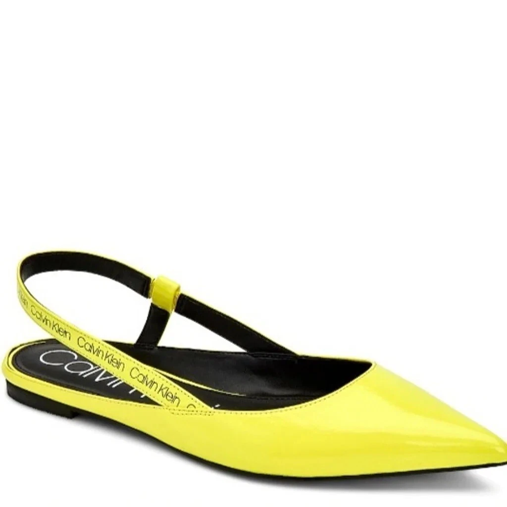 NEW CALVIN KLEIN YELLOW PATENT LEATHER FLAT PUMPS SIZE 8.5 M eBay
