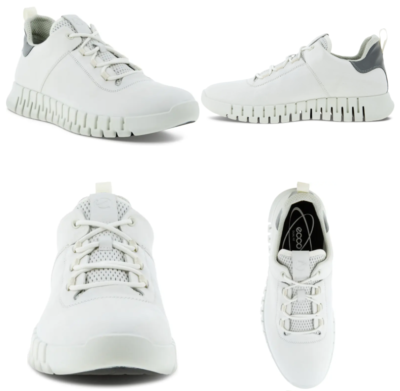 ECCO Gruuv White Light Grey Sneaker Women's EU sizes 36-42/US 5-11