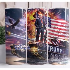 Trump USA Flag 20oz Skinny Tumbler Custom Insulated Drinkware