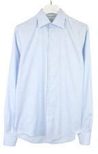 Suitsupply Try On Slim Fit Propagation Blue Cotton Dress Shirt 40L/15 3/4L