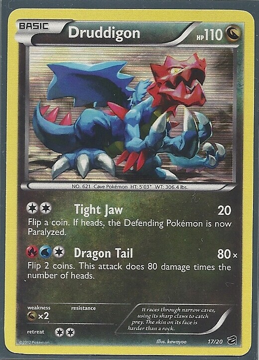 2012 DRUDDIGON 17/20 DRAGON VAULT Pokemon Cards RARE HOLO NM/MINT