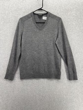 Express Men's Sweater Pullover Merino Wool Blend Solid Gray Size Medium