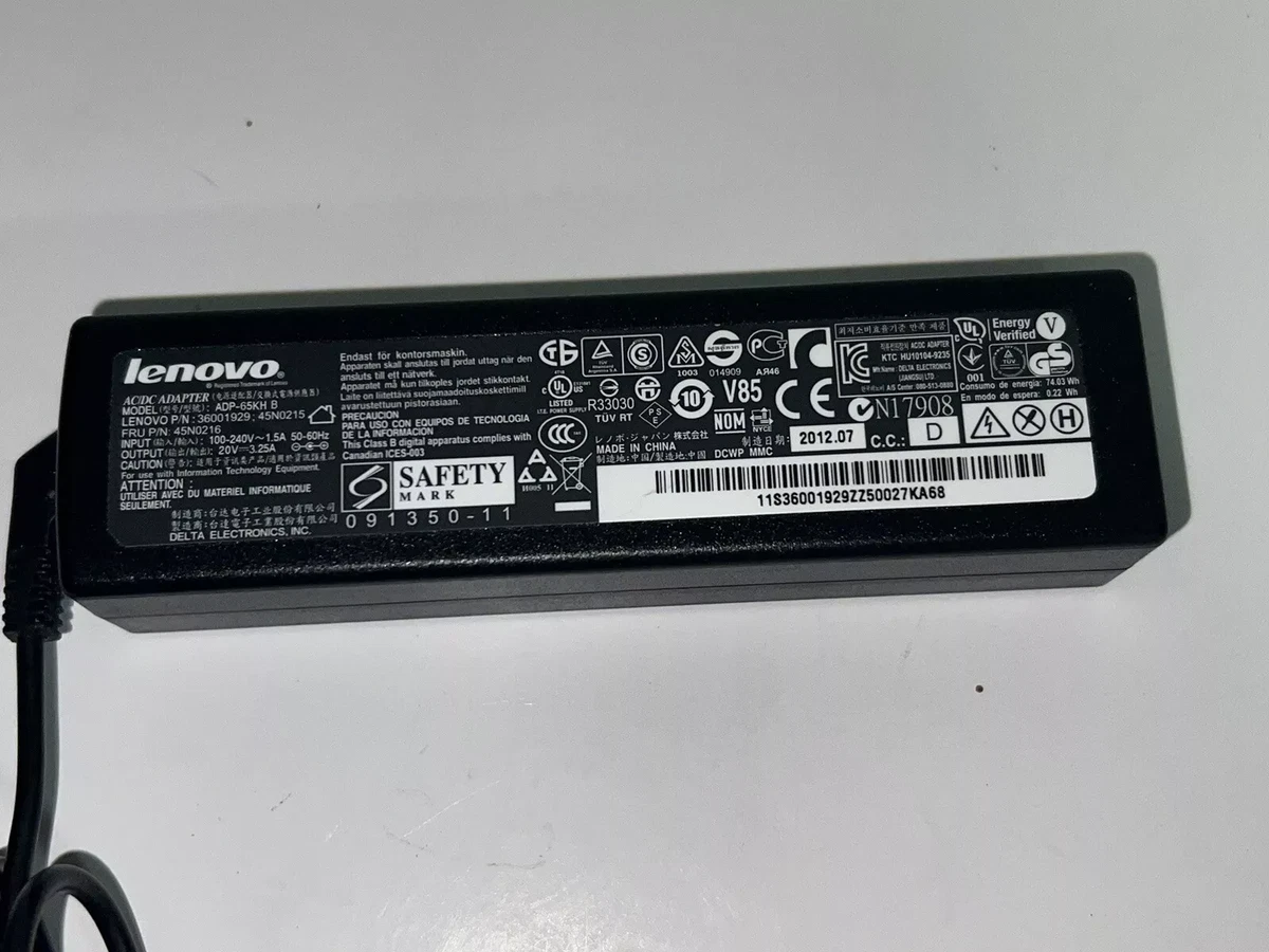 Lot De 5 Chargeurs Lenovo PA-1650-52LC 65W 19V 3.42A - Adaptateur Secteur Original