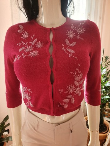 Liu-Jo Cardigan Maglioncino Rosso Fucsia Taglia S/IT 40 Donna - Foto 3 di 20