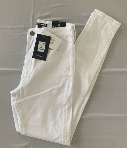 Pantalones de mezclilla ajustados de cintura alta de moda Nova - blancos talla 3 - Imagen 9 de 12