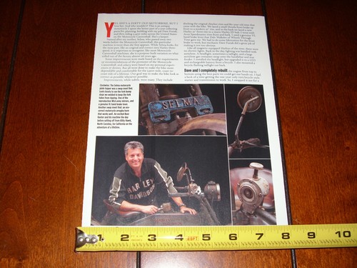 1915 HARLEY DAVIDSON CANNONBALLER - ORIGINAL 2011 ARTICLE - Foto 3 di 4