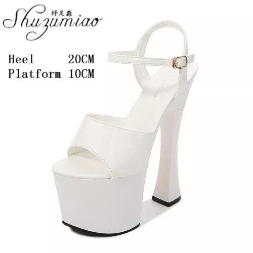 Women Platform Super High Heels Sexy Pumps Fashion Sandals Party Dance Shoes - Picture 12 of 41