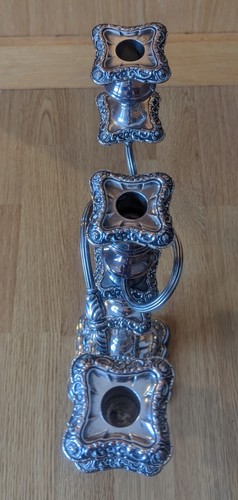 Antique Legacy Plate Candelabra 3 Arm Ornate Candlestick Holder Silver on Copper - Picture 4 of 18