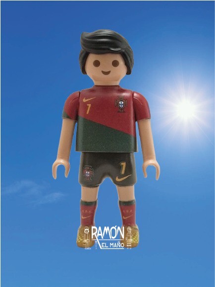 Custom Playmobil Cristiano Ronaldo seleccion portugal 2022 delantero bota balón