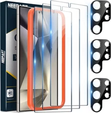 [3x3] For Galaxy S24 Ultra Screen Protector & Camera Protector Metal Ring Set HD