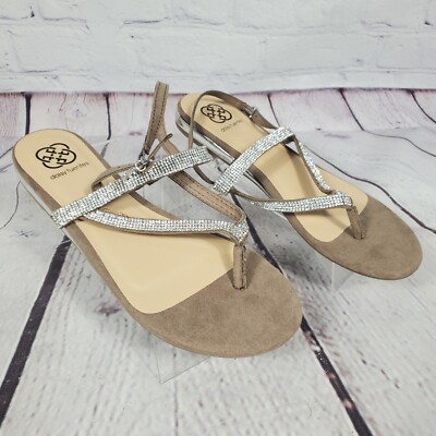 Daisy Fuentes Women's Size 10 Isabelle Flat Slingback Sandals