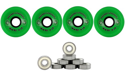 BIGFOOT HIGH REBOUND WHEELS STALKER Longboard Wheels 70mm GREEN 78a With Bearin - 第 1/1 張圖片