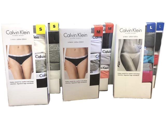 calvin klein 3 pack cotton bikini