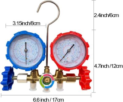96261-EB 4-weg manometerset R410A, R407C, R22 (manometer p / n EBH-EBL) | 4-WEG MANOMETERSET
