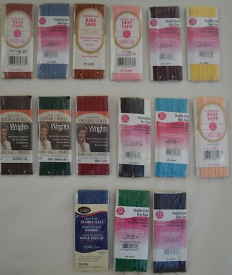 Wrights / C&C Double Fold Bias Tape - 1/4'' w x 4yds - 49 great colors!