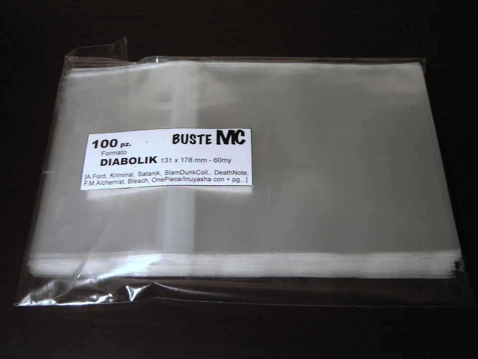 BUSTE per FUMETTI DIABOLIK 131x178 (Alan Ford, Manga Bleach One Piece pre2012..)