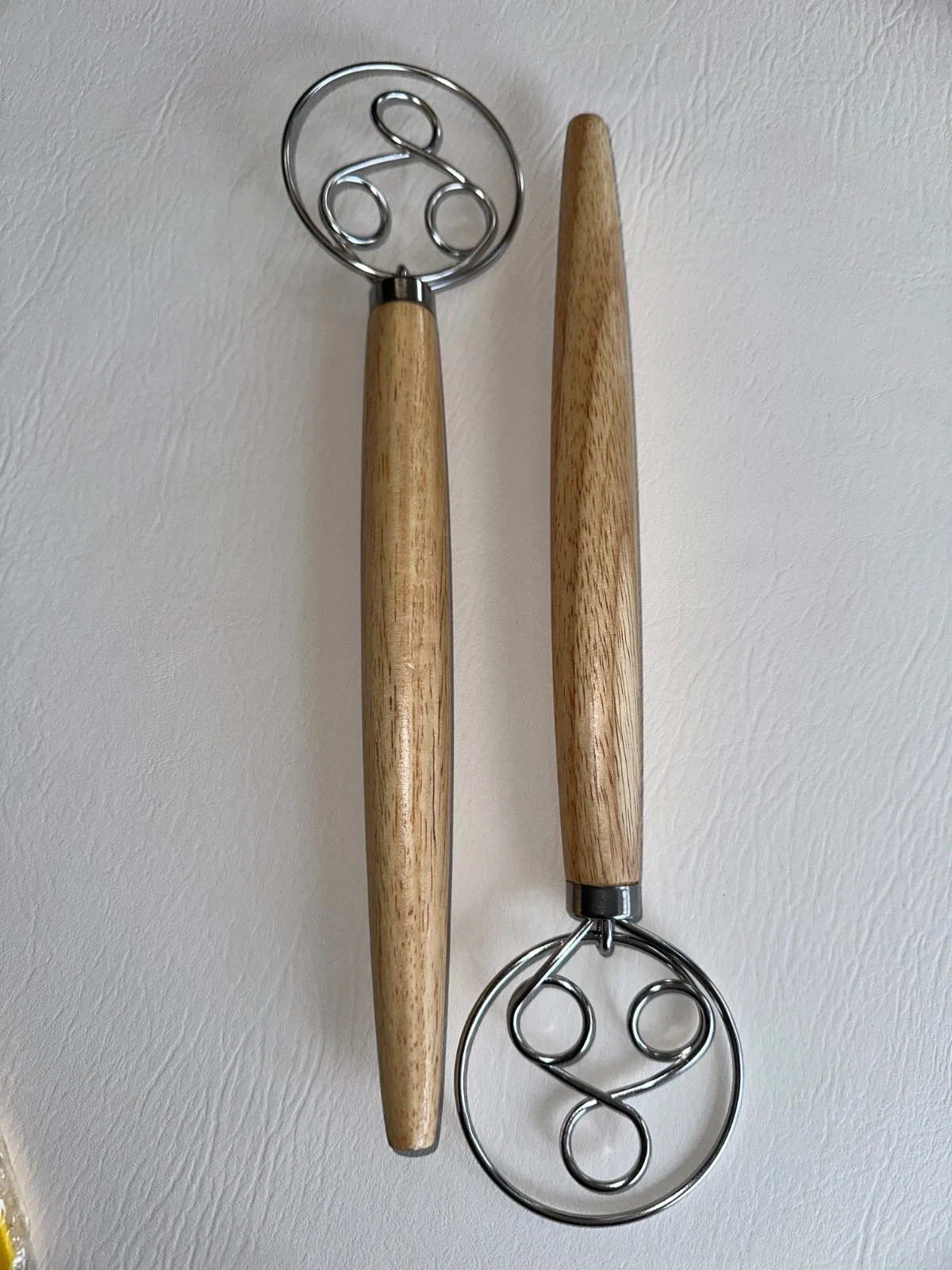2 Pieces Danish Whisk W/Wood Handles-For Mixing, 2-Scrapers! New Free Shipping!!