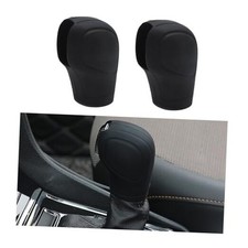 2PCS Car Gear Shift Knob Cover, Elastic Silicone Car Automatic Shift Old Black